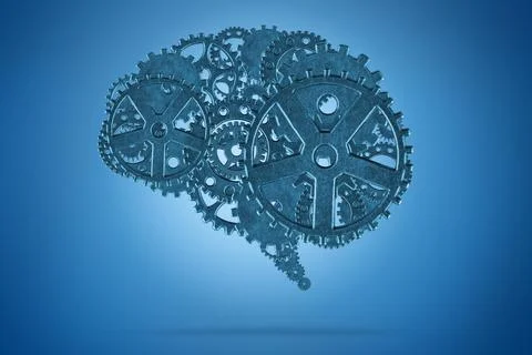 Brain made gears Stock Photos