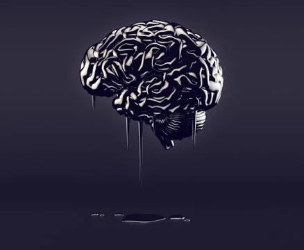 Brain made of oil Stock Illustration