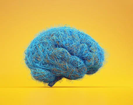 Brain made of wire. Brainstorming concept. Illustrazione stock