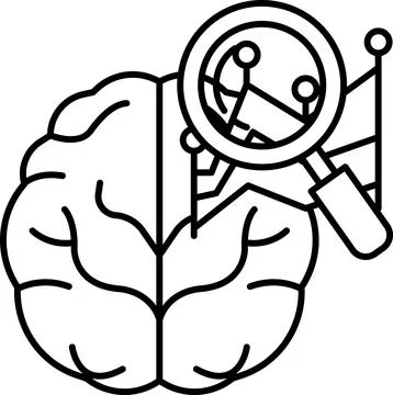 A brain with a magnifying glass on it Illustrazione stock