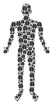 Brain Man Figure Illustrazione stock