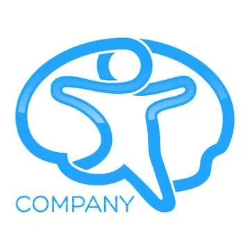 Brain man logo Stock Illustration