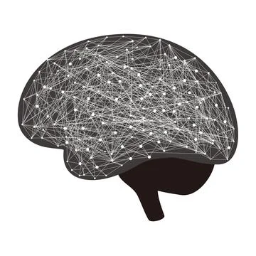 A brain with many lines and dots on it 스톡 일러스트