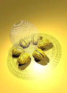 Brain mapping, conceptual artwork Illustrazione stock