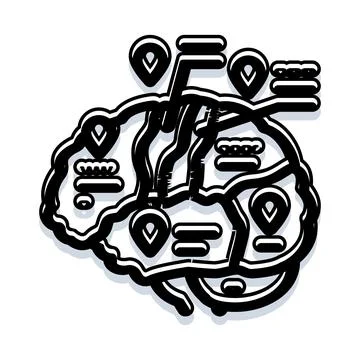 Brain mapping location data and intelligence connections Illustrazione stock