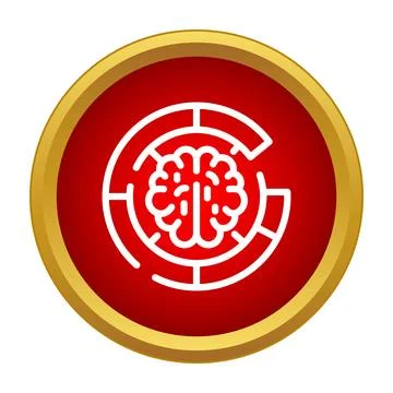 Brain maze icon illustrating solution finding process Stockillustratie