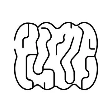 Brain maze puzzle thinking process line art Stockillustratie