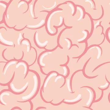 Brain meanders seamless pattern. Abstract design of pink brain tissues 스톡 일러스트