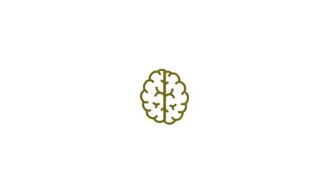 Brain mechanic icon. Animation with alpha channel Stock Footage 70788778