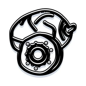 Brain with mechanical gear icon for intelligence Stock Illustration