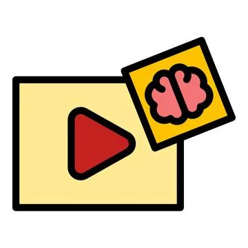 Brain media content icon vector flat Stock Illustration