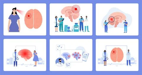 Brain medical set 스톡 일러스트