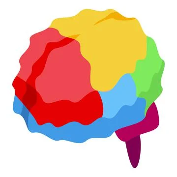 Brain memory icon isometric vector. Old disease Stock Illustration