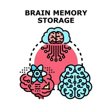 Brain memory storage and intelligent data processing concept Stock Illustration