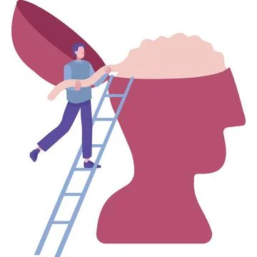 Brain mental health icon vector man head Illustration