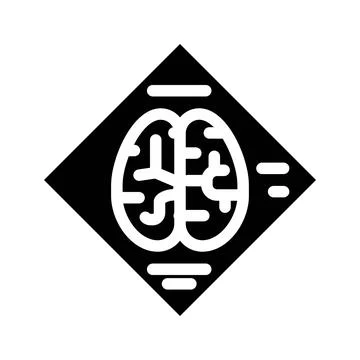 Brain microchip artificial intelligence glyph icon vector illustration Illustrazione stock