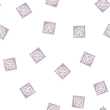 Brain microchip artificial intelligence glyph vector seamless pattern 스톡 일러스트