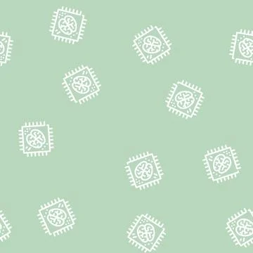 Brain microchip artificial intelligence line vector seamless pattern Illustrazione stock
