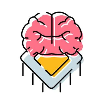 Brain on microprocessor illustrating artificial intelligence concept Stock Illustration
