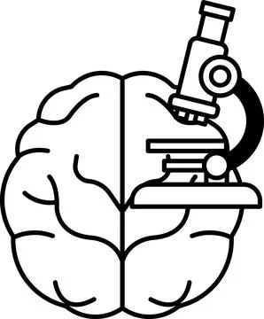 Brain with a microscope on it Illustrazione stock