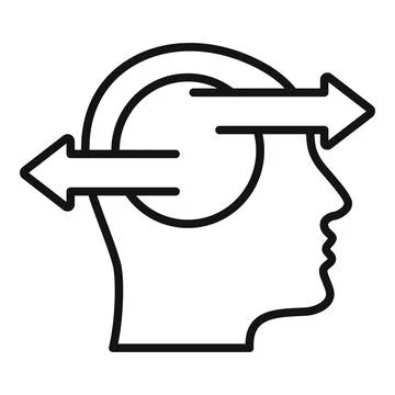 Brain mind ambiguity icon outline vector. Sign report Stock Illustration