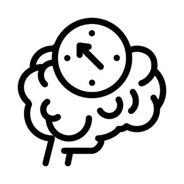 Brain mind compass icon vector outline illustration Illustrazione stock