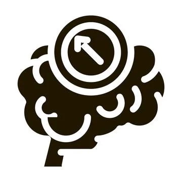 Brain mind compass icon Vector Glyph Illustration Illustrazione stock