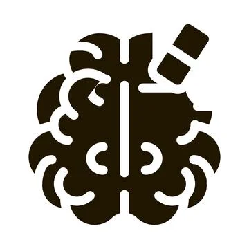 Brain mind erase eraser icon Vector Glyph Illustration イラスト素材