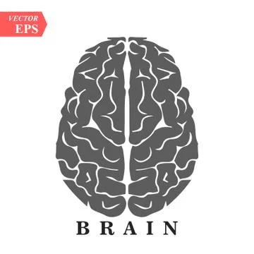 Brain, mind or intelligence flat icon for apps and websites Illustrazione stock