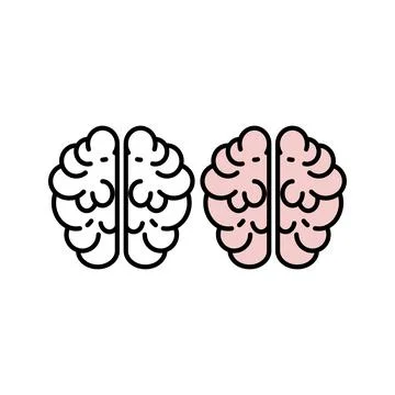 Brain, mind or intelligence line art vector icon for apps and websites Illustrazione stock