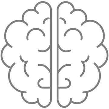 Brain, mind or intelligence outline vector flat icon Stock Illustration