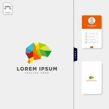 Brain molecular tech logo template vector illustration, and free business car Illustrazione stock