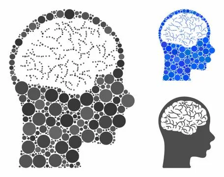 Brain Mosaic Icon of Circle Dots Illustrazione stock