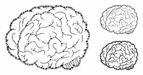 Brain Mosaic Icon of Raggy Elements イラスト素材