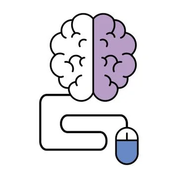 Brain with mouse Stockillustratie