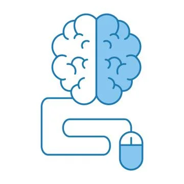 Brain with mouse Illustrazione stock