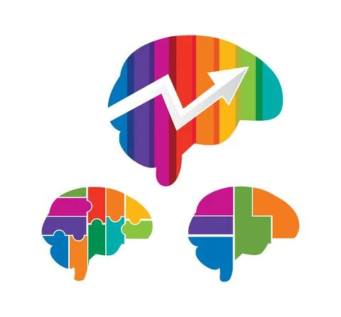 Brain Multicolor Vector Sign Stock Illustration