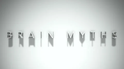 Brain myths 3D title animation with shadows on a white background Stock Footage 297061455