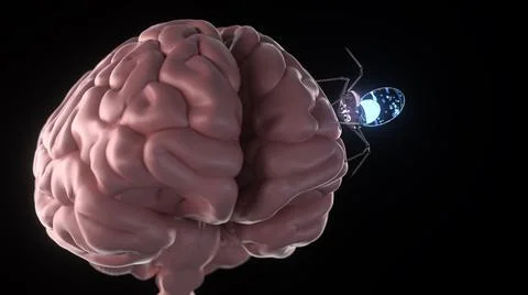 Brain Nano Bot Stock Illustration