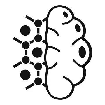 Brain nanotechnology icon, simple style Stock Illustration