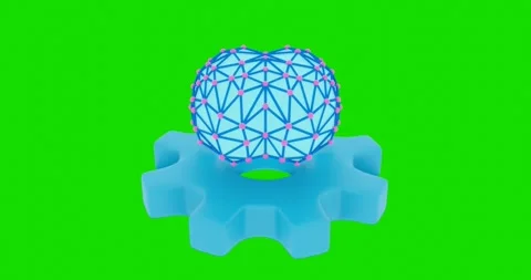 Brain Network Rotating on Gear Artificial Intelligence and Technology Concept 库存影片 303133526