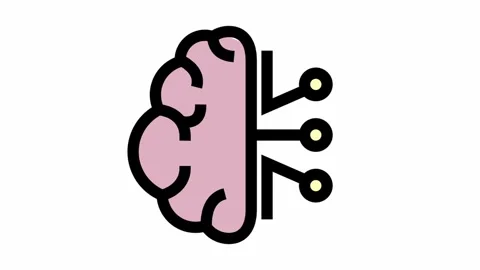 Brain network symbol - artificial intelligence icon animation 스톡 동영상 335284590