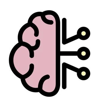 Brain network symbol - artificial intelligence icon Illustrazione stock