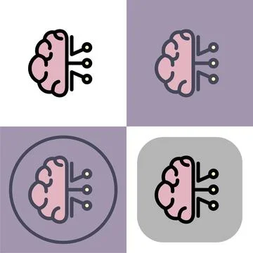 Brain network symbol - artificial intelligence icon Stock-Illustration