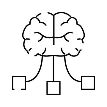 Brain networking connecting data points in artificial intelligence Stock Illustration
