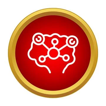Brain with neural network connection icon concept Illustrazione stock