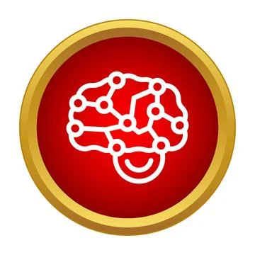 Brain neural network icon representing artificial intelligence concept 스톡 일러스트