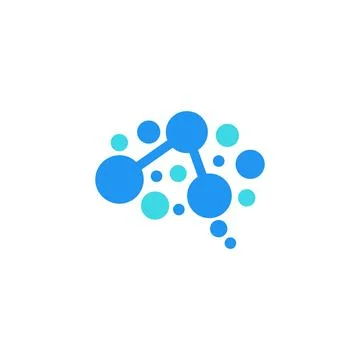 Brain neuron logo design vector illustration. Illustrazione stock