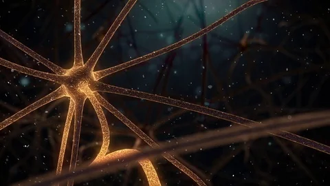 Brain Neuron Network-detail neuron on the right Stock Footage