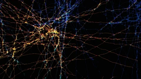Brain Neuron Neurons in action. electrical impulses between neuronal connections Stock Footage 195006647